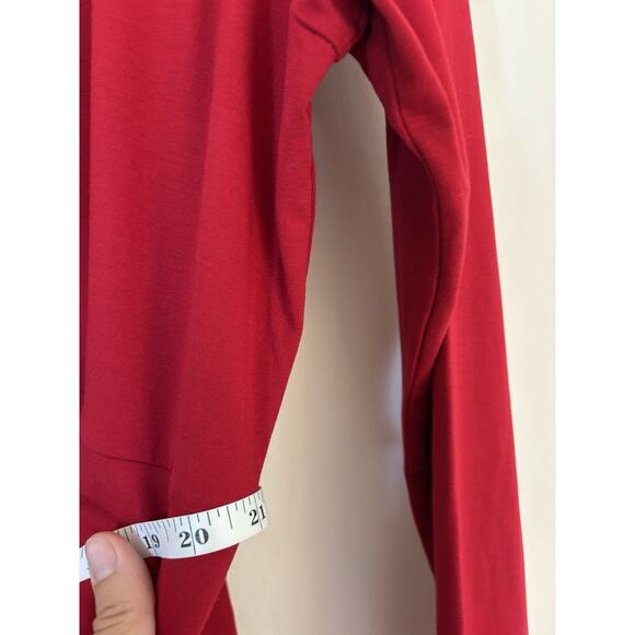 J. Jill Dress Large Womens Red Knee Long Sleeve Stretch Fall Winter Christmas - Picture 7 of 11